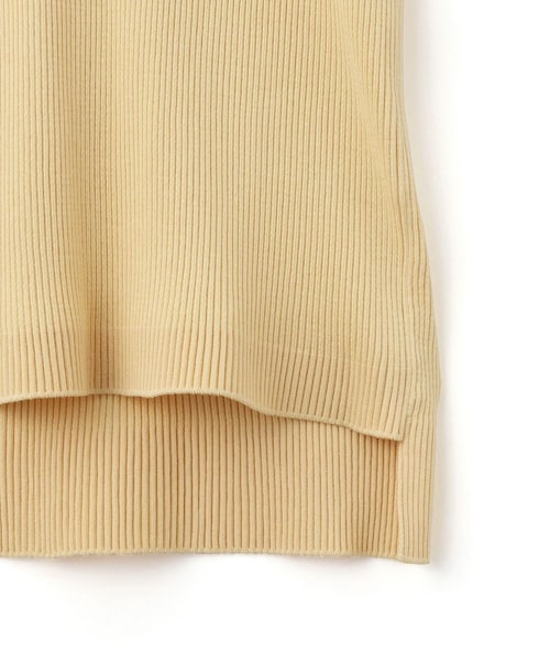 ADAM ET ROPE'（アダムエロペ）の「【公式サイト限定】【AURALEE(オーラリー)】COTTON HIGH GAUGE RIB KNIT TANK TOP（タンクトップ・レディース・ブラック/ホワイト/イエロー系・1）」の8枚目の写真