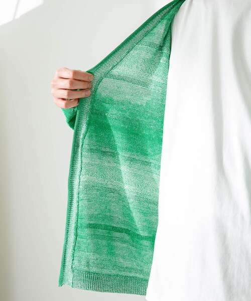 URBAN RESEARCH Sonny Label（アーバンリサーチサニーレーベル）の「スペースダイライトニットカーディガン（カーディガン/ボレロ・メンズ・ブルー/グリーン/オレンジ・M/L）」の5枚目の写真