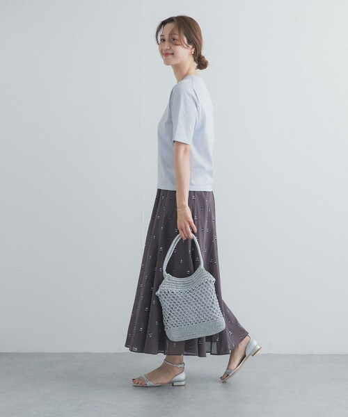 URBAN RESEARCH DOORS(アーバンリサーチドアーズ)の「小柄ダマスクプリントフレアスカート(スカート・レディース・OFF/CHARCOAL・Free)」の18枚目の写真