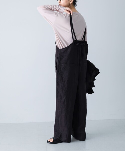 かぐれ（カグレ）の「リネンサロペット（つなぎ/オールインワン・レディース・GREGE/CHARCOAL/BLACK・Free）」の19枚目の写真