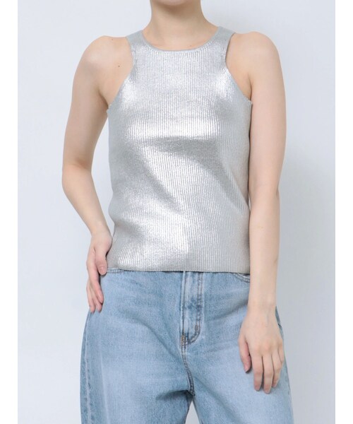 Ungrid（アングリッド）の「アメスリニットタンクトップ（タンクトップ・レディース・ピンク/オレンジ/ネイビー/シルバー・F）」の11枚目の写真