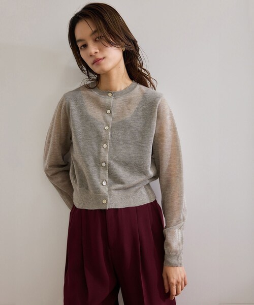 ROPE'(ロペ)の「【洗える】LEVITAクルーネックシアーカーディガン(カーディガン/ボレロ・レディース・ブラック/ベージュ系・F)」の15枚目の写真