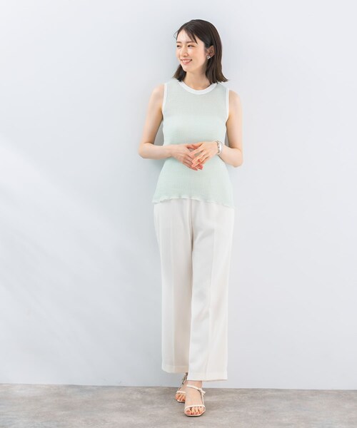 URBAN RESEARCH ROSSO（アーバンリサーチロッソ）の「CaRouseLamBRa　NO-SLEEVE PACK WHITE BORDER（タンクトップ・レディース・WHITEGREEN/WHITELATTE/WHITEGRAPE・OS）」の8枚目の写真