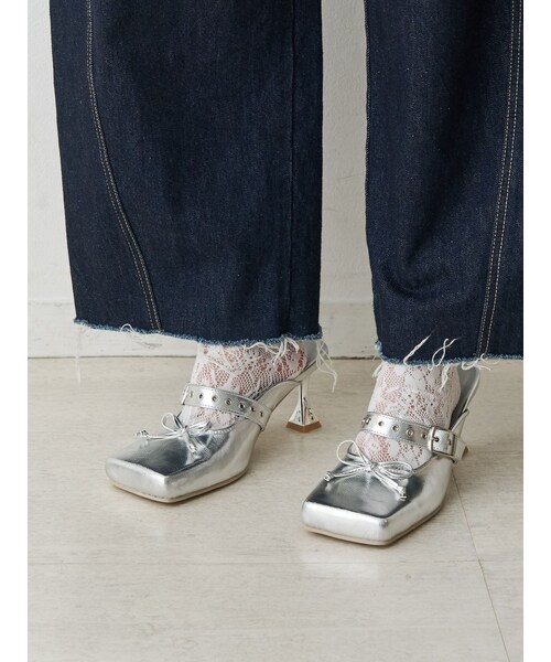 jouetie（ジュエティ）の「カラーサテンバレエパンプス（パンプス・レディース・ブラック/レッド/シルバー/ピンク・S/M/L）」の10枚目の写真