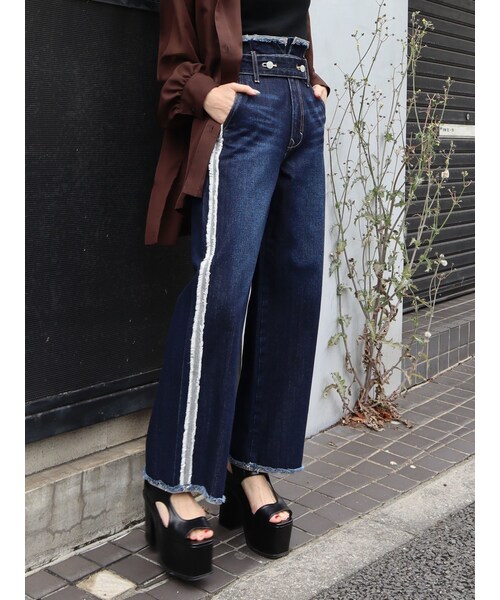 EMODA（エモダ）の「スウィッチングハイウエストワイドジーンズ  