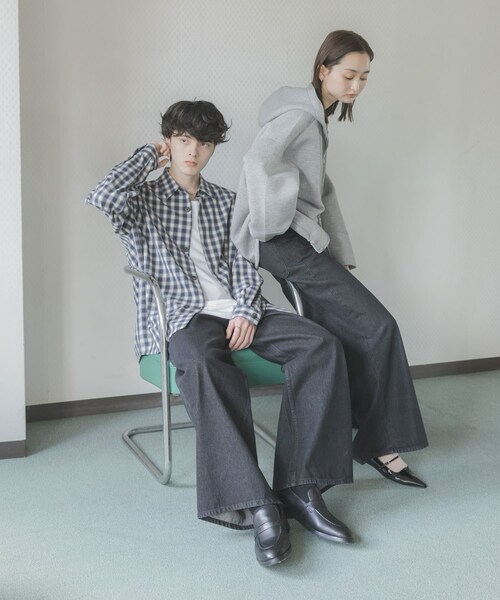 SENSE OF PLACE by URBAN RESEARCH（センスオブプレイスバイアーバンリサーチ）の「『一部WEB限定カラー』『ユニセックス』ヴィンテージライクデニムワイドパンツ（デニムパンツ・メンズ・BLACK/D.INDIGO/L.KHAKI/OW BLACK/ONE WASH・M/L/XL）」の15枚目の写真