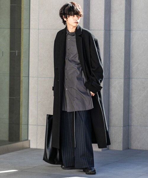 SENSE OF PLACE by URBAN RESEARCH(センスオブプレイスバイアーバンリサーチ)の「『わたべ×SOP』ダブルロングコート(チェスターコート・メンズ・GRAY/BLACK・M/L)」の4枚目の写真