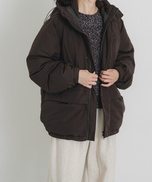 EKAL（エカル）の「『UR TECH』中綿フードジャケット（その他アウター・レディース・ダークブラウン/チャコール・one）」の18枚目の写真
