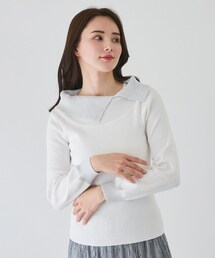 ラメアシメオフショル風プルオーバー