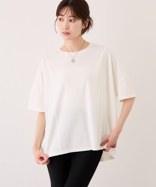 Jayro(ジャイロ)の「クリアクールワイドシルエットプルオーバー(Tシャツ/カットソー・レディース・ブラック/ホワイト系/ブルー・F)」の11枚目の写真