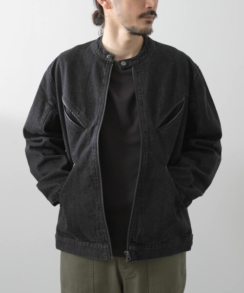 ITEMS URBANRESEARCH（アイテムズ アーバンリサーチ）の「Denim Single Riders Jacket（デニムジャケット・メンズ・O.WSH/BLK・M/L）」の6枚目の写真