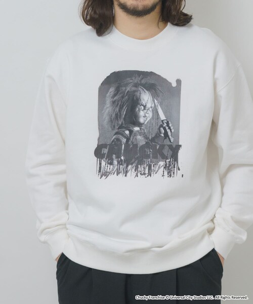 ITEMS URBANRESEARCH（アイテムズ アーバンリサーチ）の「『別注』UNIVERSAL MOVIEスウェット（スウェット・メンズ・CHUCKY WHT/CHUCKY BLK/PSYCHO WHT/PSYCHO BLK/ET WHT/ET BLK/JAWS WH/JAWS BLK・M/L）」の11枚目の写真