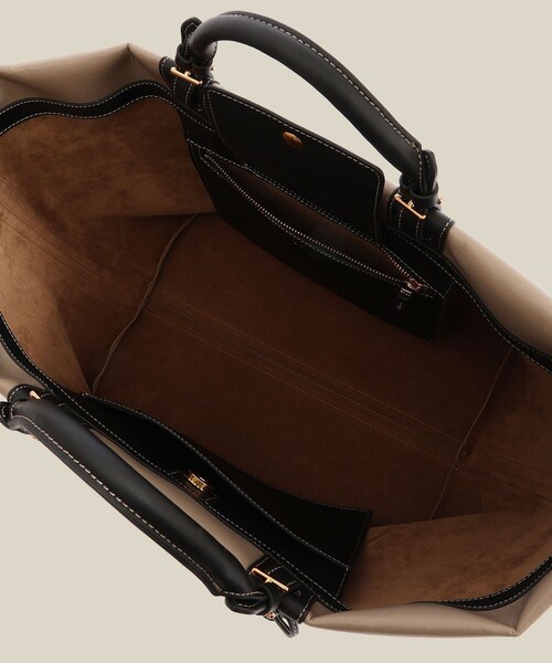 ROPE'（ロペ）の「【E'POR】BOAT BAG Large/A4対応・撥水・軽量・26SS新色（トートバッグ・レディース・ブラック/ベージュ・F）」の15枚目の写真