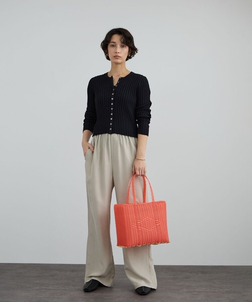 ADAM ET ROPE'（アダムエロペ）の「【J'aDoRe・一部店舗限定】【PALOROSA（パロロサ）】BASKET BASIC SMALL（トートバッグ・レディース・ダークブラウン/ピンク・F）」の21枚目の写真