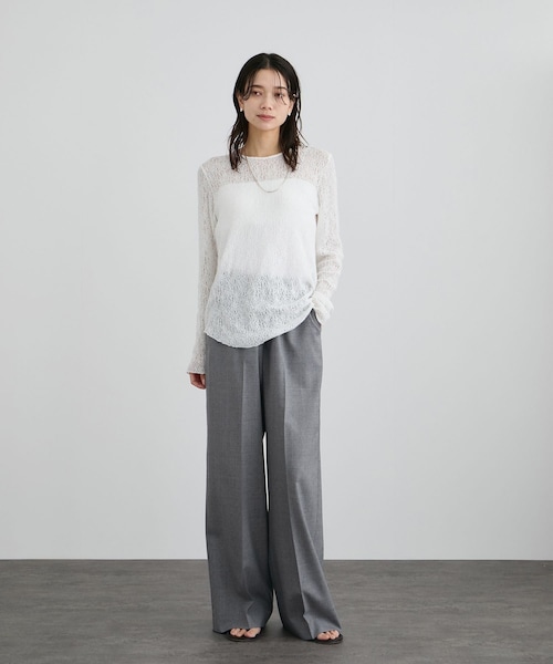 ADAM ET ROPE'(アダムエロペ)の「ノンミュールジングウールパンツ(その他パンツ・レディース・グレー/ベージュ・M/S)」の6枚目の写真