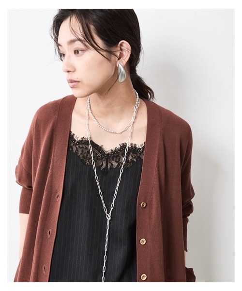 nissen（ニッセン）の「綿レーヨンハイツイストVネックニットカーディガン＜大きいサイズ有＞シックスタイル（カーディガン/ボレロ・レディース・ブラウン/グレー/黒・6L/8L/10L）」の18枚目の写真