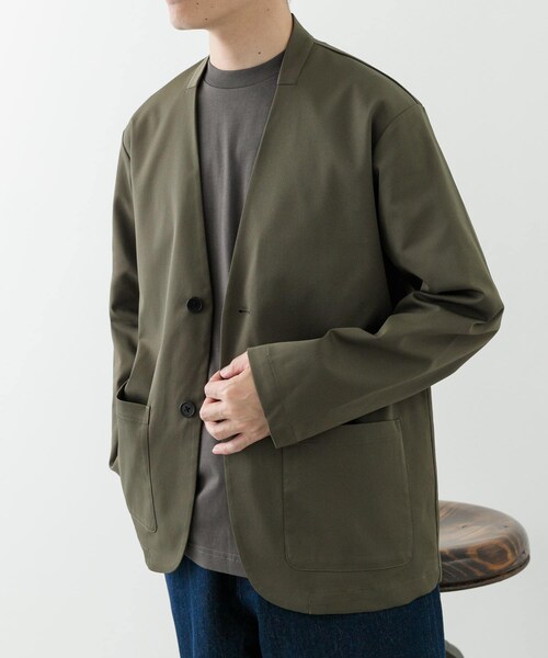 ITEMS URBANRESEARCH（アイテムズ アーバンリサーチ）の「『セットアップ対応』マシンウォッシャブルピケノーラペルジャケット（テーラードジャケット・メンズ・BLK/KHK/NVY・M/L）」の17枚目の写真