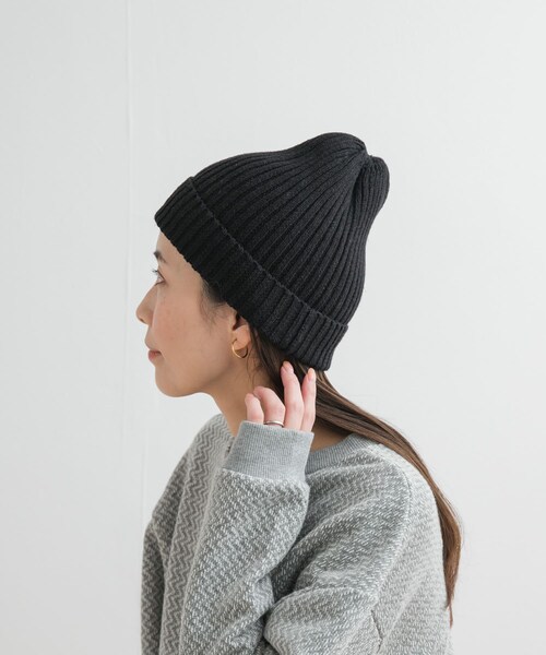 URBAN RESEARCH DOORS（アーバンリサーチドアーズ）の「コットンリネンニットキャップ（ニットキャップ/ビーニー・レディース・IVORY/GREGE/BLACK・one）」の2枚目の写真