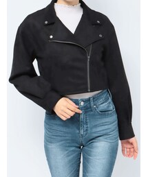 フェイクスエードライダースジャケット