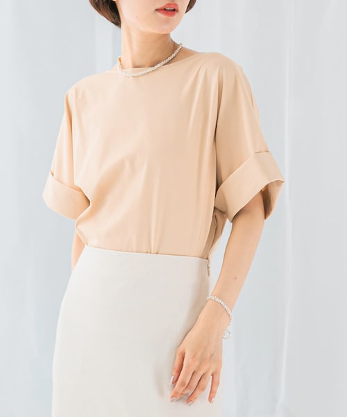 URBAN RESEARCH ROSSO（アーバンリサーチロッソ）の「UVカットデザインスリーブプルオーバー（Tシャツ/カットソー・レディース・OFF WHITE/MOCHA/YELLOW/NAVY・FREE）」の4枚目の写真