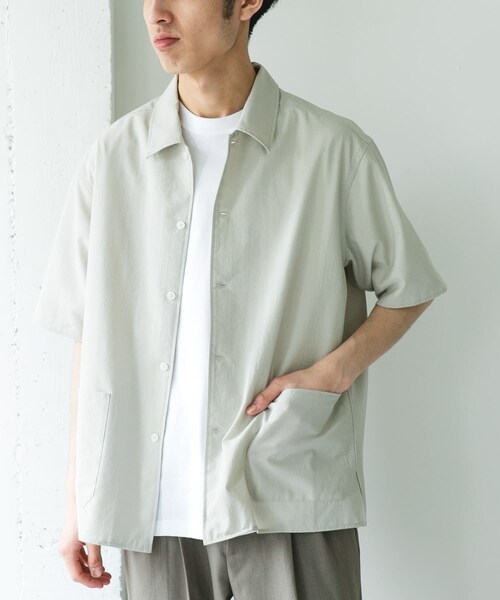 URBAN RESEARCH DOORS(アーバンリサーチドアーズ)の「『イージーケア/速乾/UVカット』クイックドライショートスリーブシャツカバーオール(カバーオール・メンズ・CHALK/YELLOW/BLUEGREEN/NAVY・M/L/XL)」の7枚目の写真