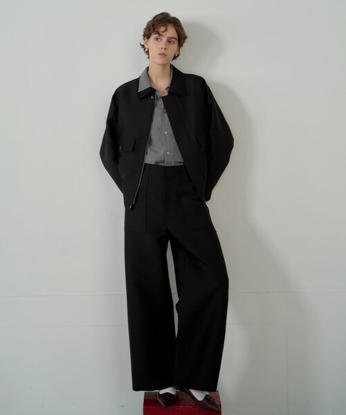 URBAN RESEARCH（アーバンリサーチ）の「new basic　WOOL SILK BOX JACKET（テーラードジャケット・レディース・BLACK・FREE）」の6枚目の写真