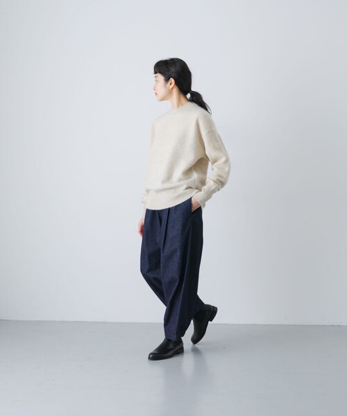 かぐれ（カグレ）の「TICCA　ヤククルーネックプルオーバー（ニット/セーター・レディース・ivory/light blue/grey・FREE）」の10枚目の写真