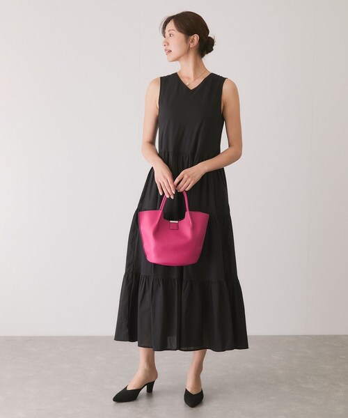 Jayro（ジャイロ）の「ティアードノースリーブフレアワンピース（ワンピース・レディース・ブラック/ダークブラウン/ネイビー・M）」の6枚目の写真