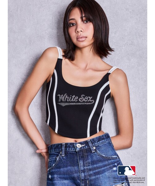 GYDA（ジェイダ）の「GYDA［MLB］bijou logo line ビスチェ（キャミソール・レディース・ミックス・F）」の3枚目の写真
