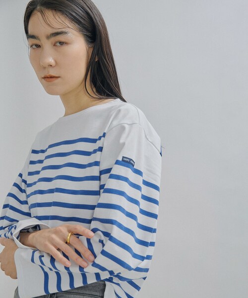 ADAM ET ROPE'（アダムエロペ）の「【公式サイト限定】【SAINT JAMES（セントジェームス）】NAVAL（ナヴァル）（Tシャツ/カットソー・レディース・ブラック系/ブルー系・3/4/5）」の17枚目の写真