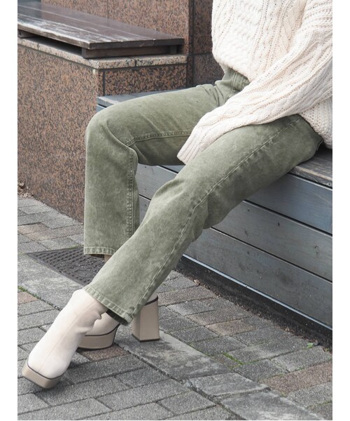 EVRIS（エヴリス）の「VINTAGE RETOUCH ボーイズデニムパンツ（デニムパンツ・レディース・ブラック/インディゴ/カーキ・M/S）」の3枚目の写真