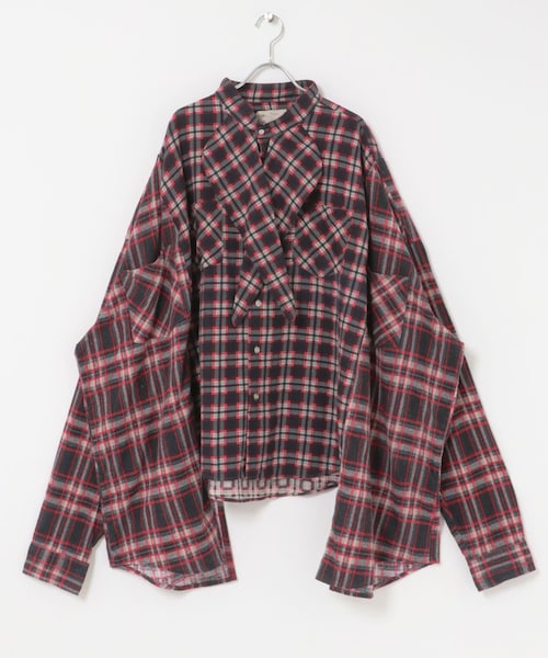 THE GOODLAND MARKET（ザグッドランドマーケット）の「77circa　wide stole shirt-NEL（シャツ/ブラウス・レディース・nel1/nel2/nel3/nel4/nel5・one）」の2枚目の写真