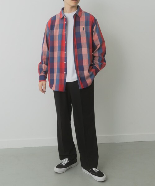 ITEMS URBANRESEARCH（アイテムズ アーバンリサーチ）の「TeddyBearワンポイントチェックネルシャツ（シャツ/ブラウス・メンズ・BEG/RED・M/L）」の21枚目の写真
