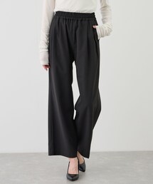 ツータックウエストギャザーストレートパンツ