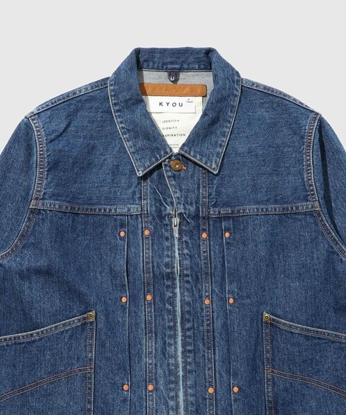 ADAM ET ROPE'(アダムエロペ)の「【KYOU/キョウ】ROEBUCK Type-50s Jacket by 66 Selvedge Denim(デニムジャケット・メンズ・ブラック/ブルー系・1/2/3)」の8枚目の写真
