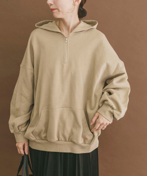 ITEMS URBANRESEARCH（アイテムズ アーバンリサーチ）の「ハイヒートコットンハーフジップスウェット（パーカー・レディース・BEG/GRY/BLK・Free）」の18枚目の写真