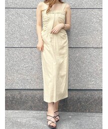 MERCURYDUO | 2WAYリネンギャザーデザインワンピース(ワンピース)