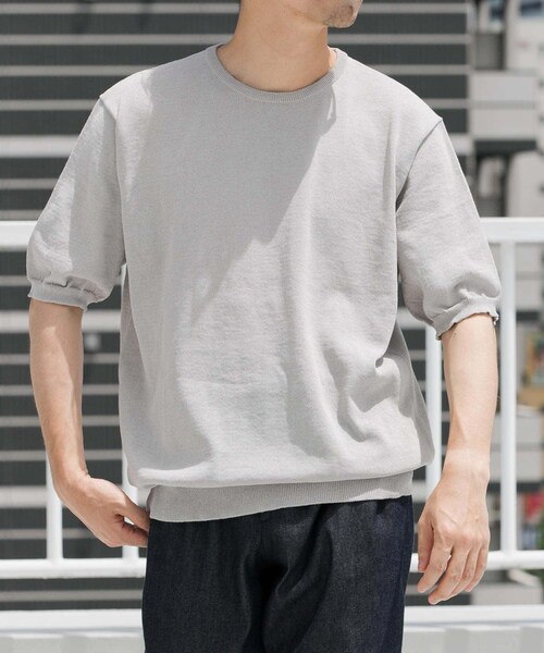 URBAN RESEARCH ROSSO（アーバンリサーチロッソ）の「『UR TECH』AIRDRY半袖クルーニット（ニット/セーター・メンズ・CHARCOAL/NAVY/ICE GRAY/KHAKI・M/L/XL）」の6枚目の写真