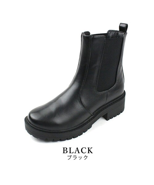 Shoe Fantasy(シューファンタジー)の「トレンド チェルシーブーツ やわらか 防水仕様 晴雨兼用 オールシーズン(ブーツ・レディース・ブラック/グレー/ブラウン・22.0~25.0cm)」の1枚目の写真