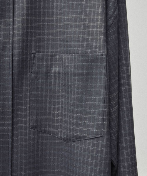 LIDNM（リドム）の「Super130s WINDOW CHECK SHIRT（シャツ/ブラウス・メンズ・グレー/ベージュ・M/L）」の13枚目の写真