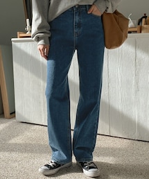 ワイドフィット裏起毛デニムパンツ