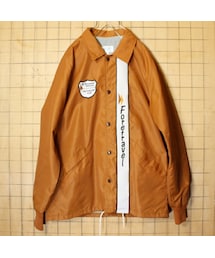 --（--）の「70s 80s USA製 Tiburon Ind ワッペン ナイロン レーシング ジャケット ライトブラウン ライナー付 ML相当 コーチ アウトドア アメリカ古着（ナイロンジャケット・レディース）」