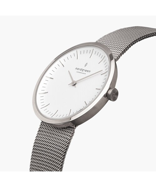 nordgreen（ノードグリーン）の「Infinity - ホワイトダイヤル メッシュストラップ（アナログ腕時計・レディース・ゴールド/シルバー/ローズゴールド・32mm）」の2枚目の写真