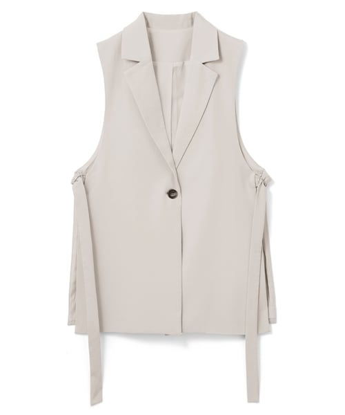 GRL（グレイル）の「サイドベルトベスト（ベスト・レディース・イエロー/ピンク/ベージュ/ブラック/グレージュ/オフホワイト/キャメル・S）」の6枚目の写真