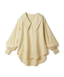 GRL | ストライプ柄ビッグカラーシャツ(シャツ/ブラウス)