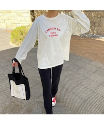 copine | カラー刺繍ビッグロゴロンTEE(3color)(Tシャツ/カットソー)