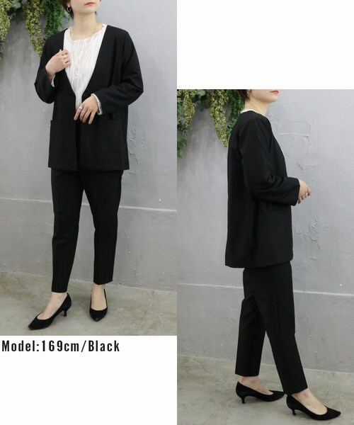 Sheson（シーズン）の「センタープレスカラータックパンツ（スラックス・レディース・オレンジ/グリーン/パープル/ベージュ/ブラック・M）」の2枚目の写真