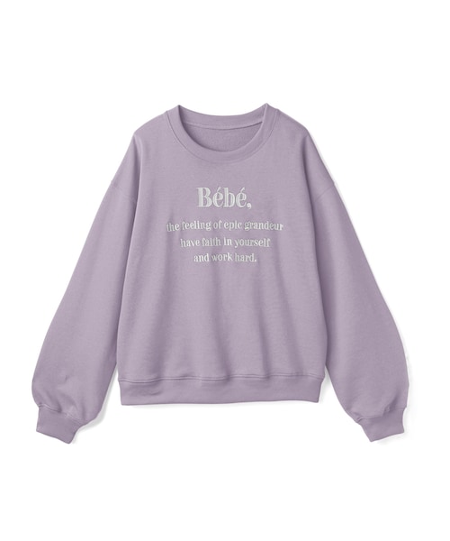 GRL（グレイル）の「パステル刺繍裏毛スウェット（スウェット・レディース・オフホワイト/ラベンダー・F）」の2枚目の写真