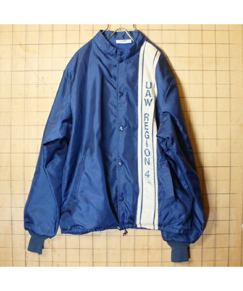 80s B.I.GEAR USA JACKET Lナイロンジャケット　ネイビー