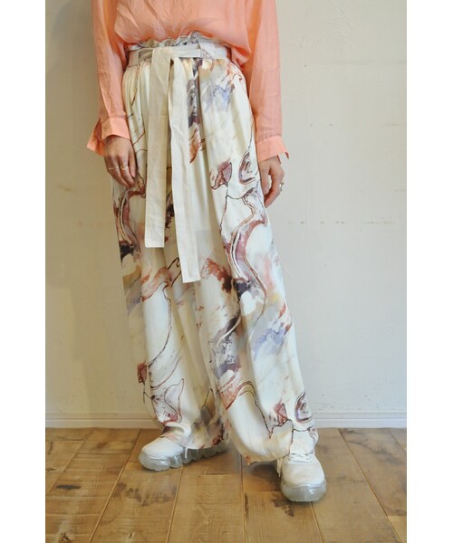 --（--）の「アートペイントワイドパンツ（その他パンツ・レディース・ブルー/ピンク・one）」の2枚目の写真